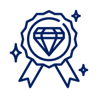 Award ribbon with a diamond at its center