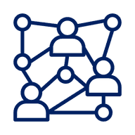 Network of people connected by lines